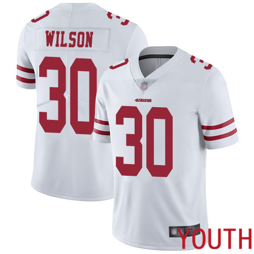San Francisco 49ers Limited White Youth Jeff Wilson Road NFL Jersey #30 Vapor Untouchable->san francisco 49ers->NFL Jersey